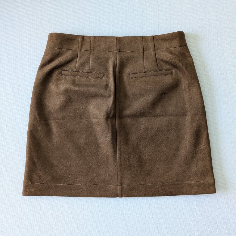 Loft Faux Suede Patch Pocket Mini Skirt - Picture 2 of 6